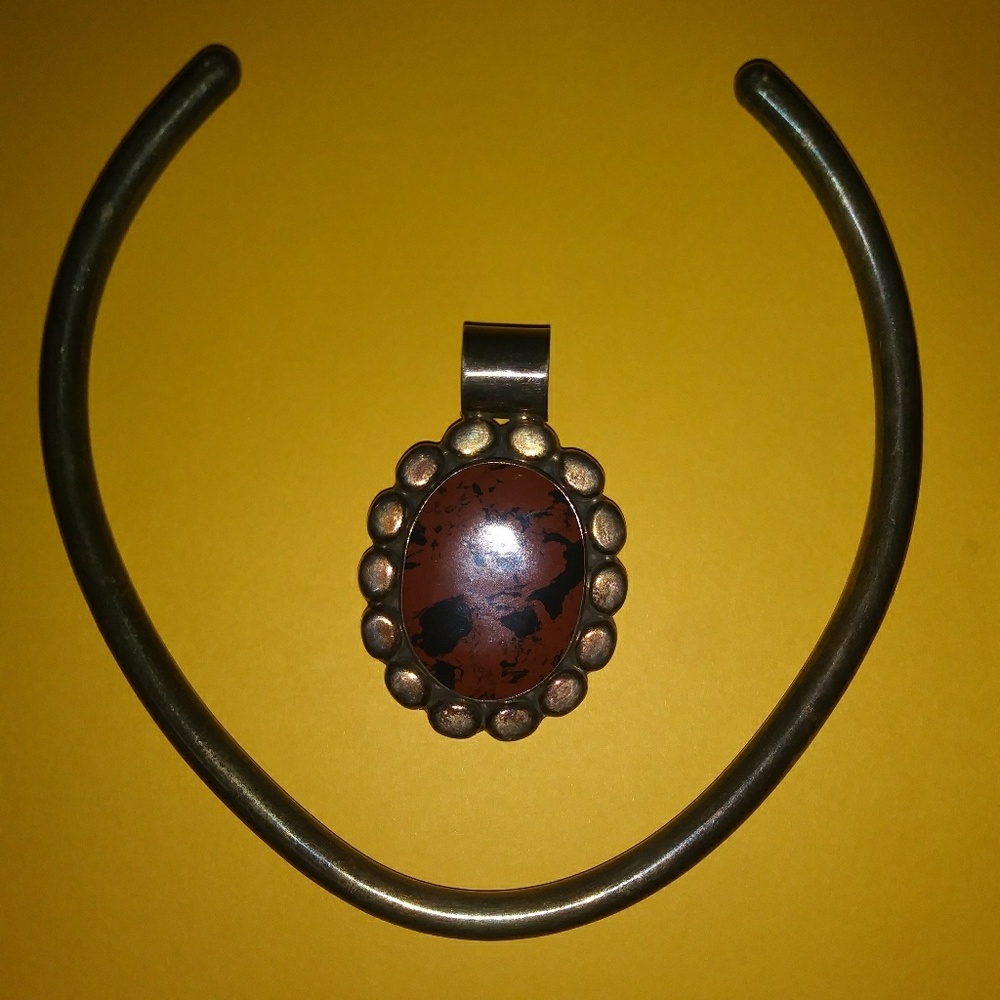 925 Silver Neck Ring Necklace - image 1